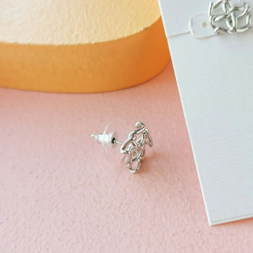Kendra Scott Silver Floral Knot Stud Earrings